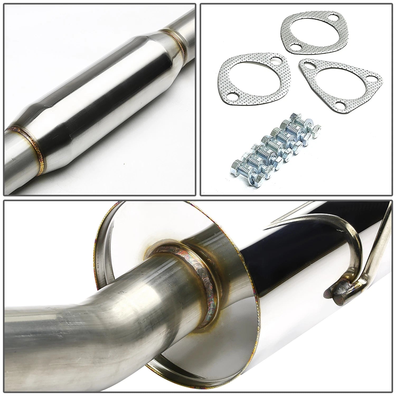 4" Rolled Muffler Tip Racing Catback Exhaust System for Honda Civic Si (2012–2015)