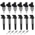 6X Fuel Injectors & Ignition Coils Iridium Spark Plugs for BMW 320i (2002–2004)