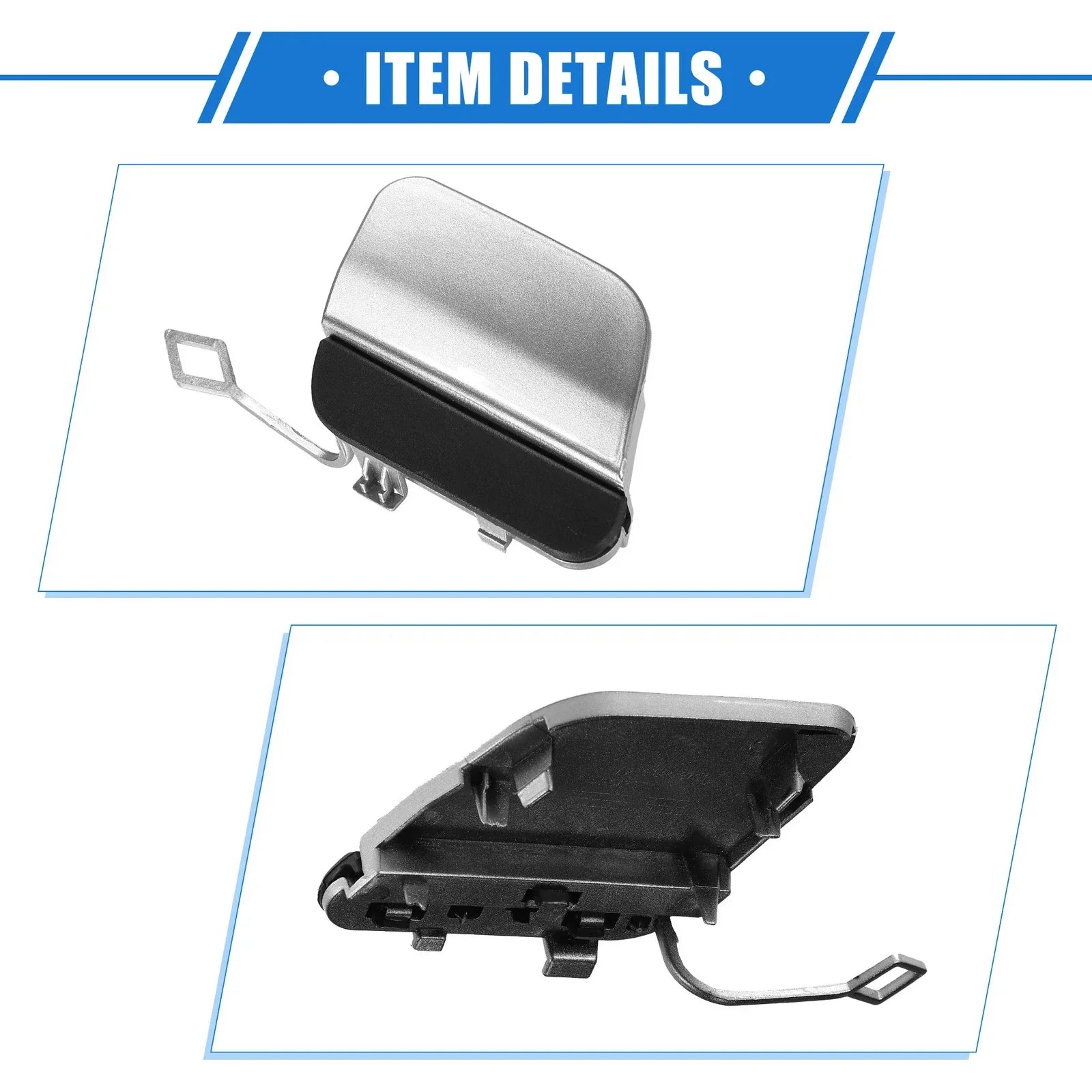 Car Rear Bumper Tow Hook Cap for Mercedes-Benz E450 (2019-2020) Silver Tone