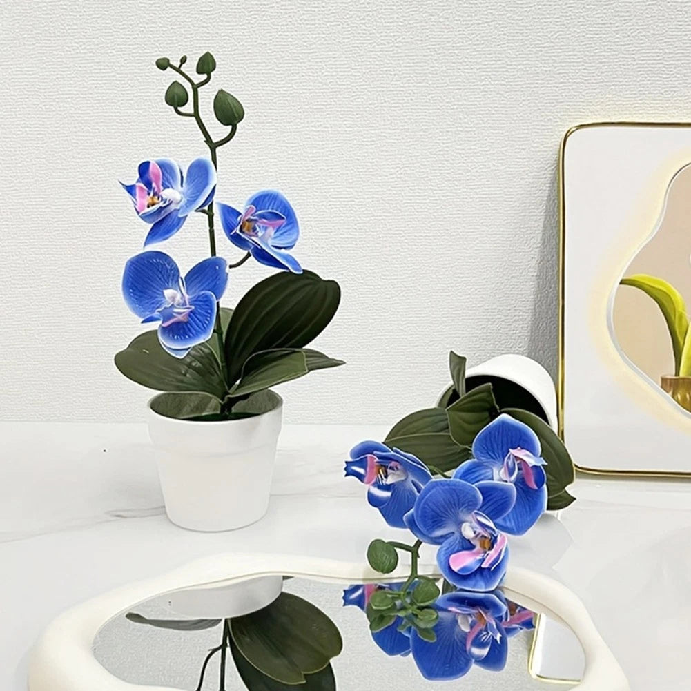 2X Phalaenopsis Orchid Bonsai Artificial Plant for Living Room Decor