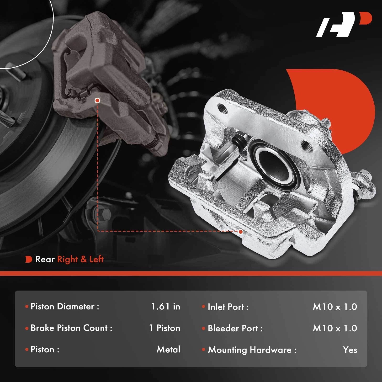 Pair Rear Brake Calipers for Honda Ridgeline (2006-2014)