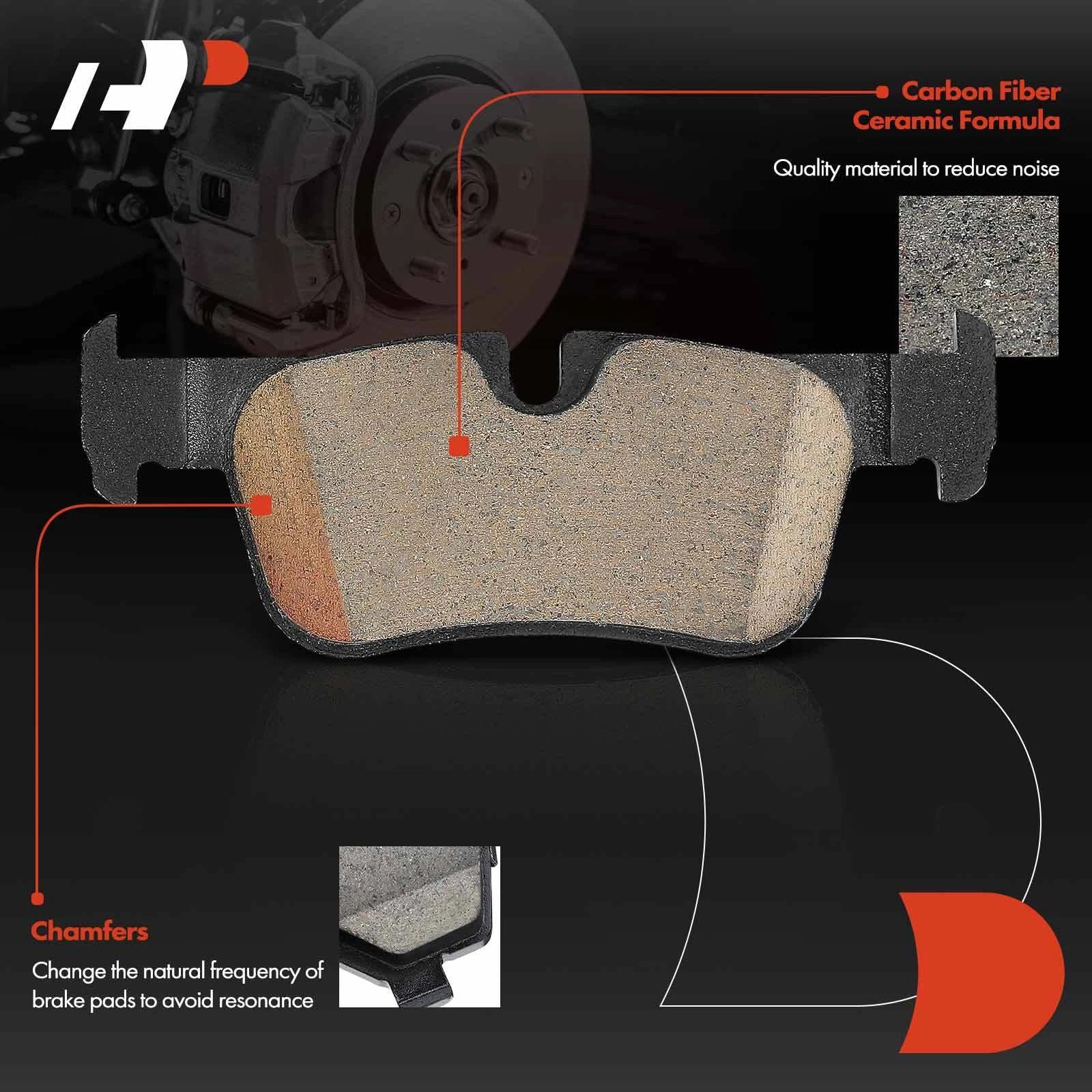 Set of 4 Rear Ceramic Brake Pads for BMW X1 228i Gran Coupe (2020–2023)