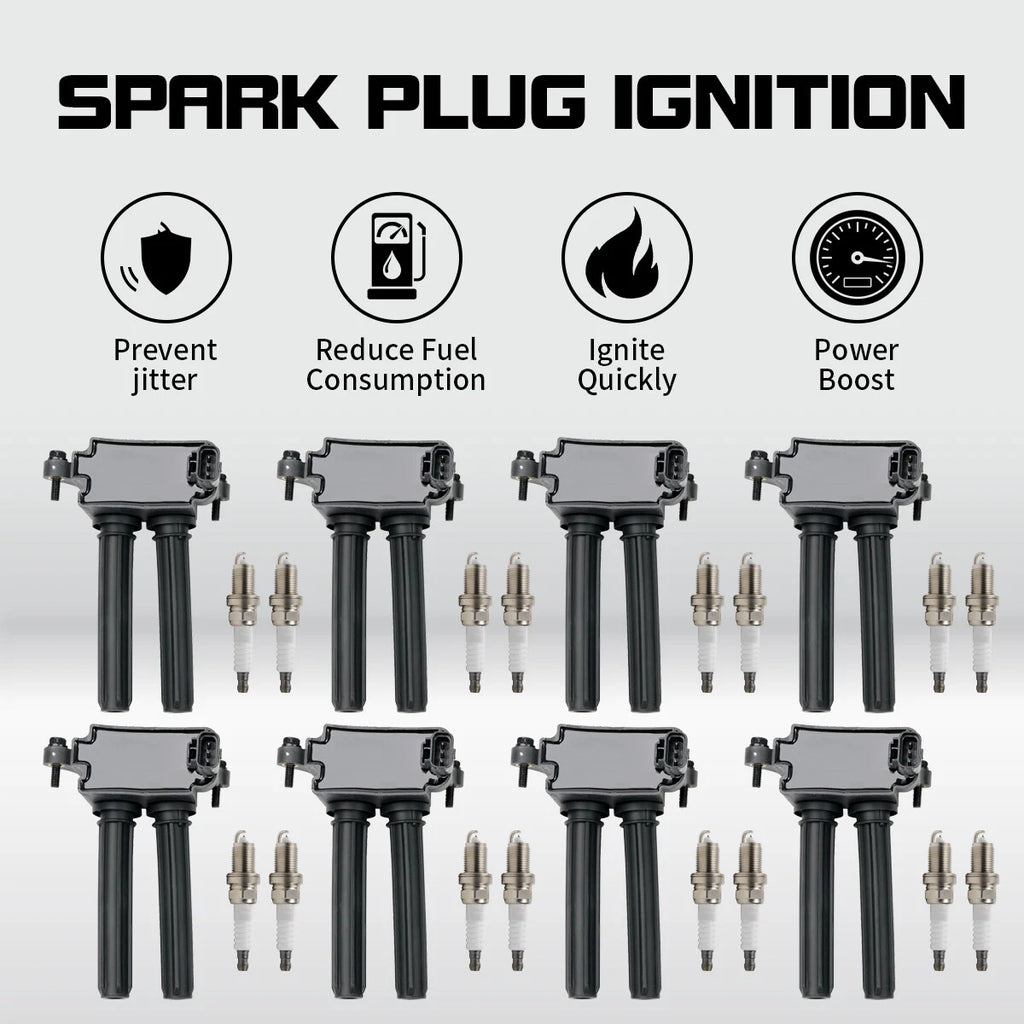 UF504 Ignition Coil & Iridium Spark Plug for Chrysler 300 Dodge Durango Ram (2005–2021)