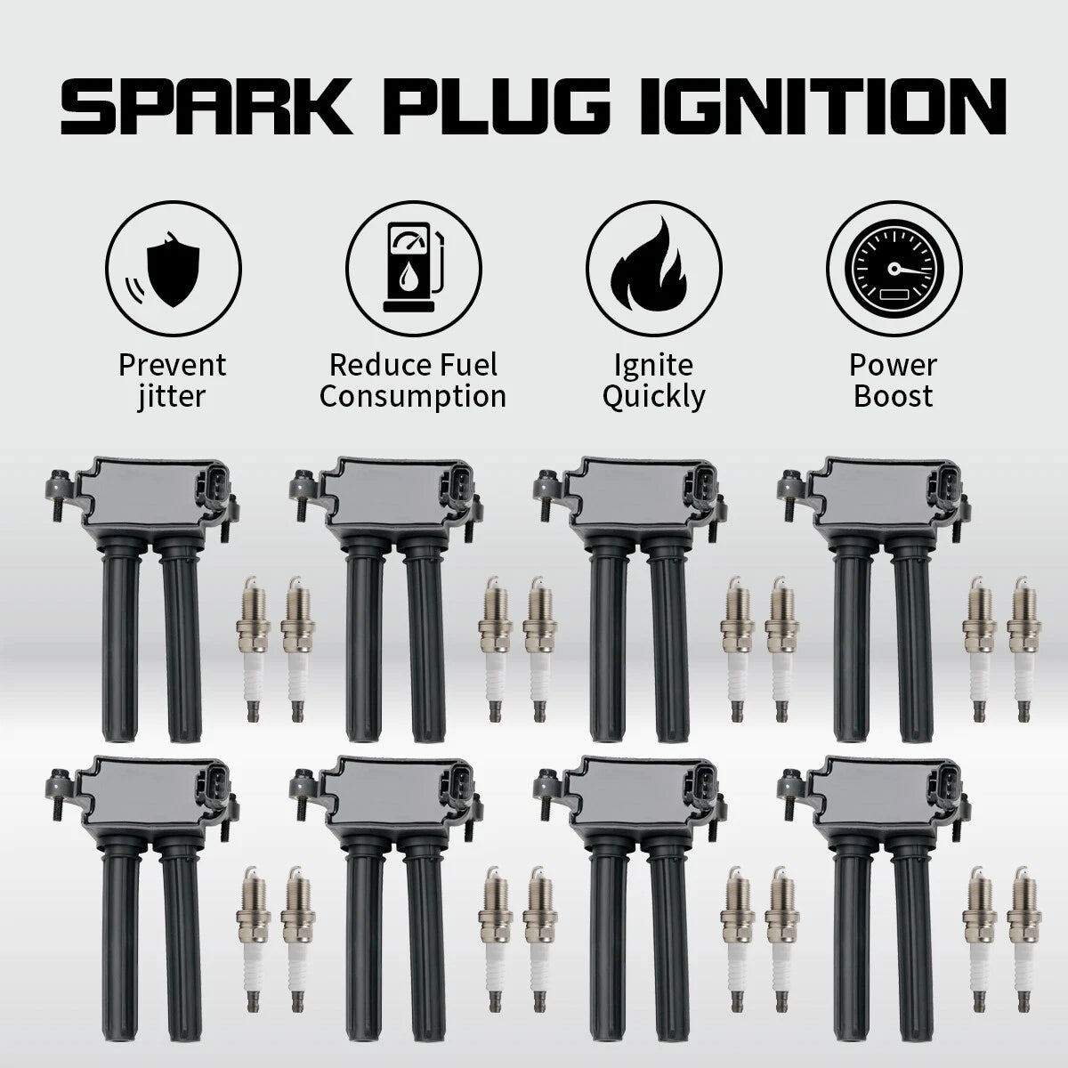 UF504 Ignition Coil & Iridium Spark Plug for Chrysler 300 Dodge Durango Ram (2005–2021)