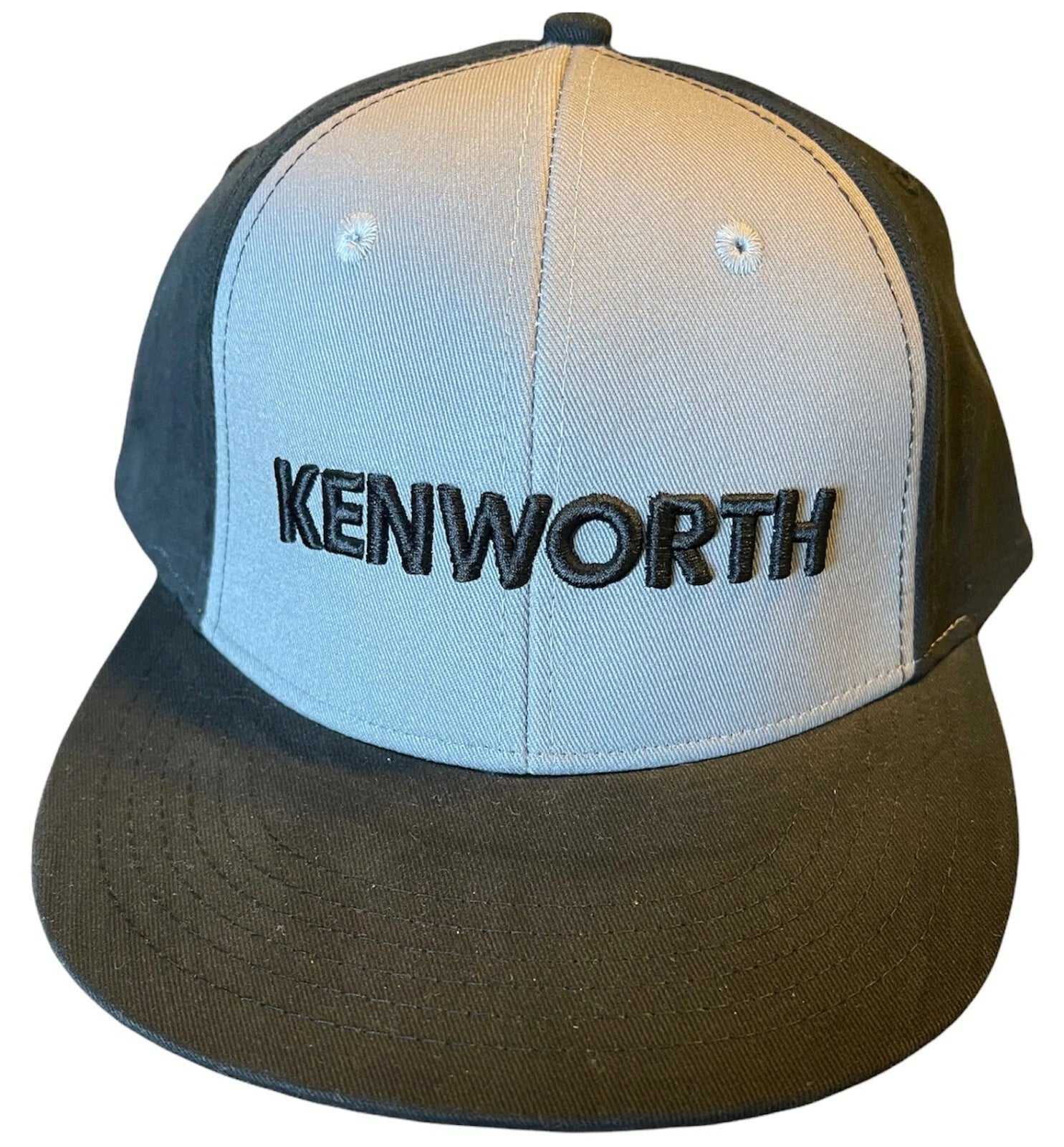 Stretch Chino Flatbill Cap for Kenworth Trucks (Black/Gray)