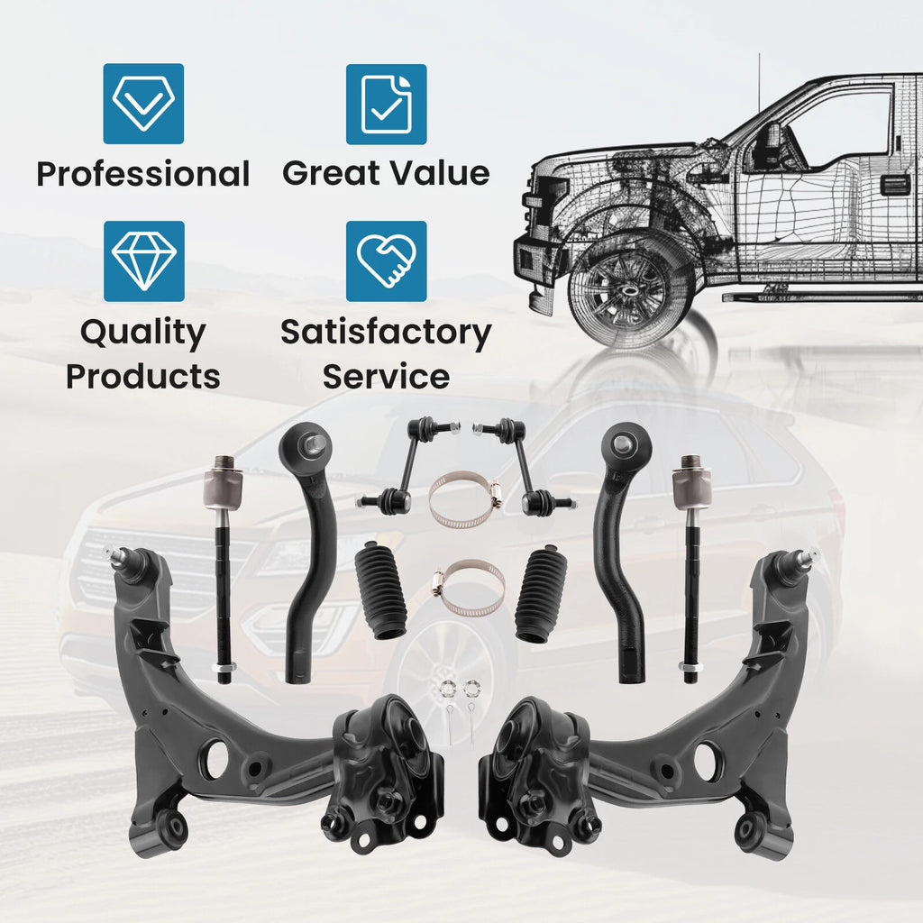 Front Lower Control Arms and Sway Bar Links for Ford Edge MKX (2007–2013)