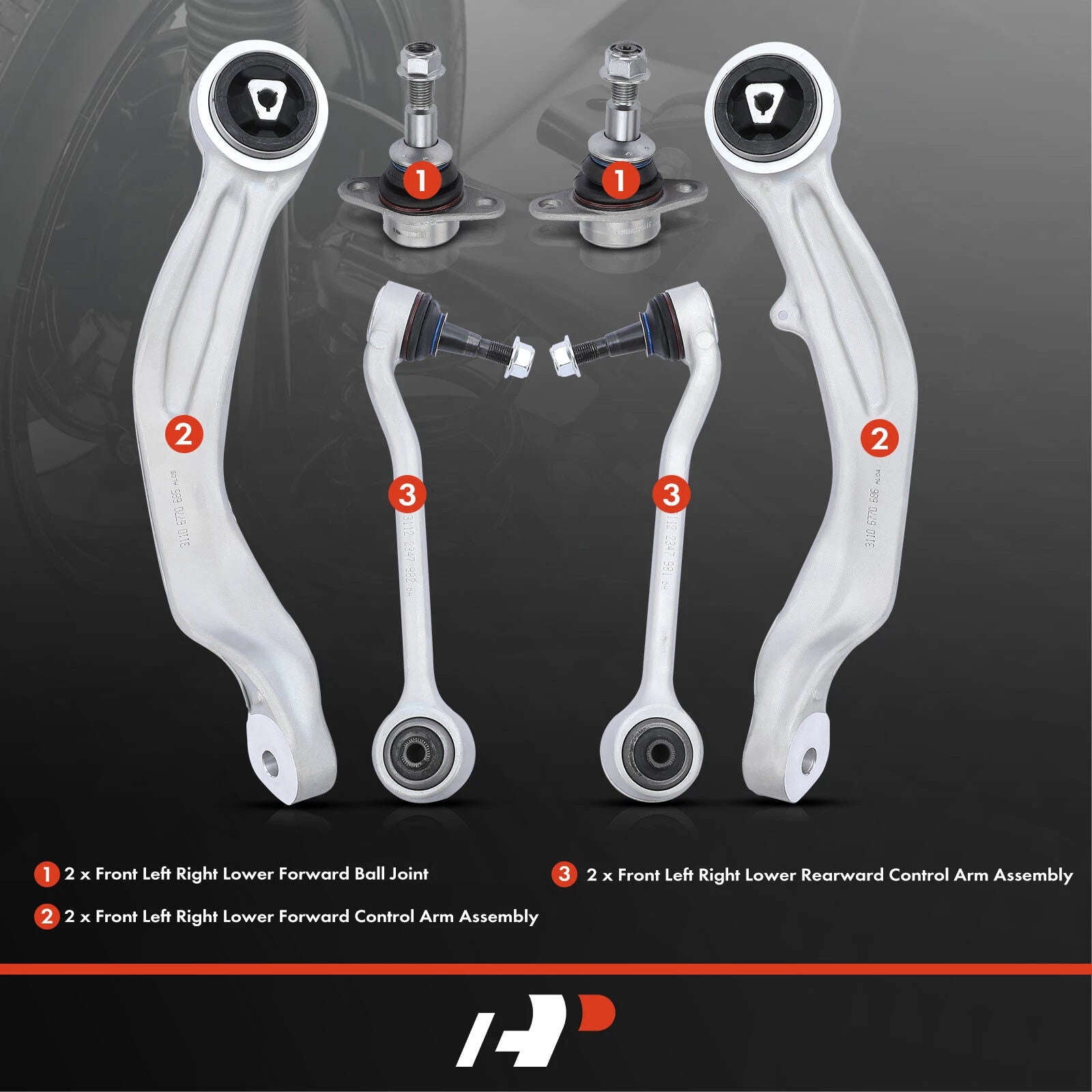 6X Front Control Arm Ball Joint for BMW E60 525xi 528i 530xi (2006-2007)