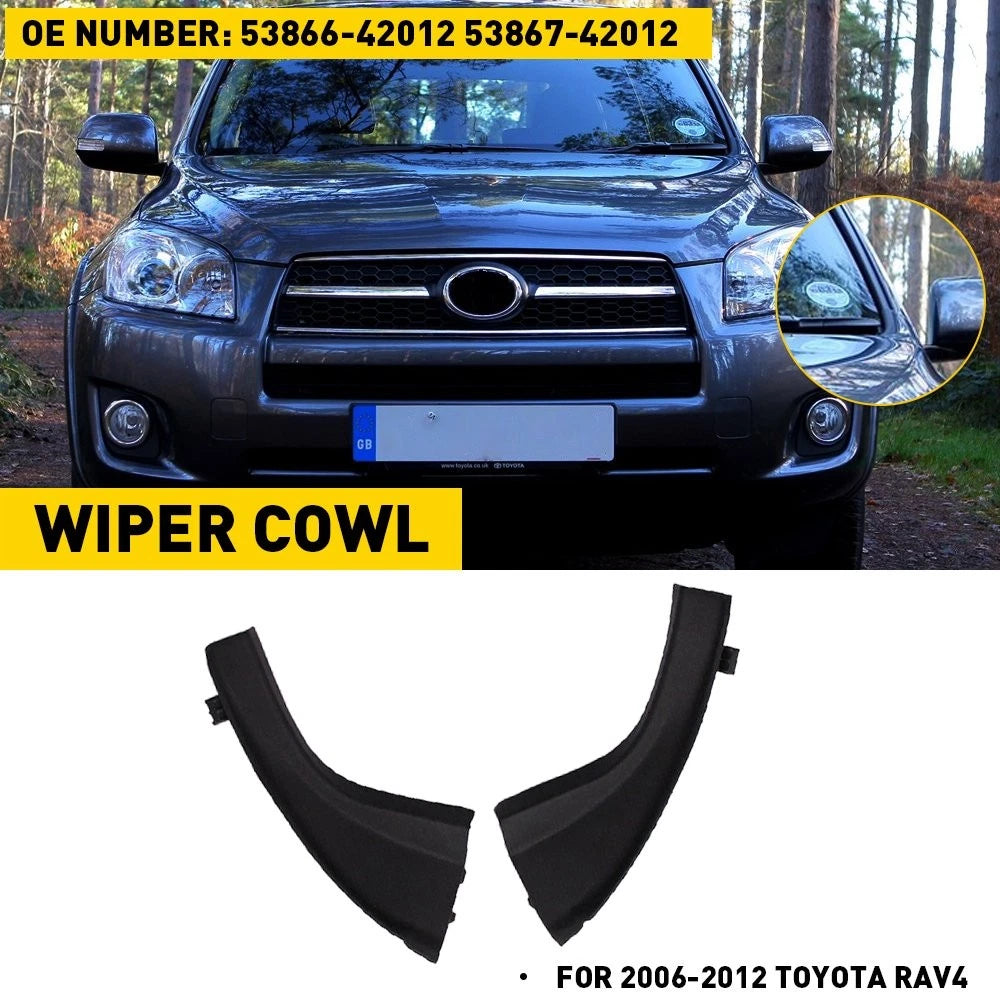 Pair of Front Wiper Side Cowl Extension Covers for Toyota RAV4 (2006–2012) EPY