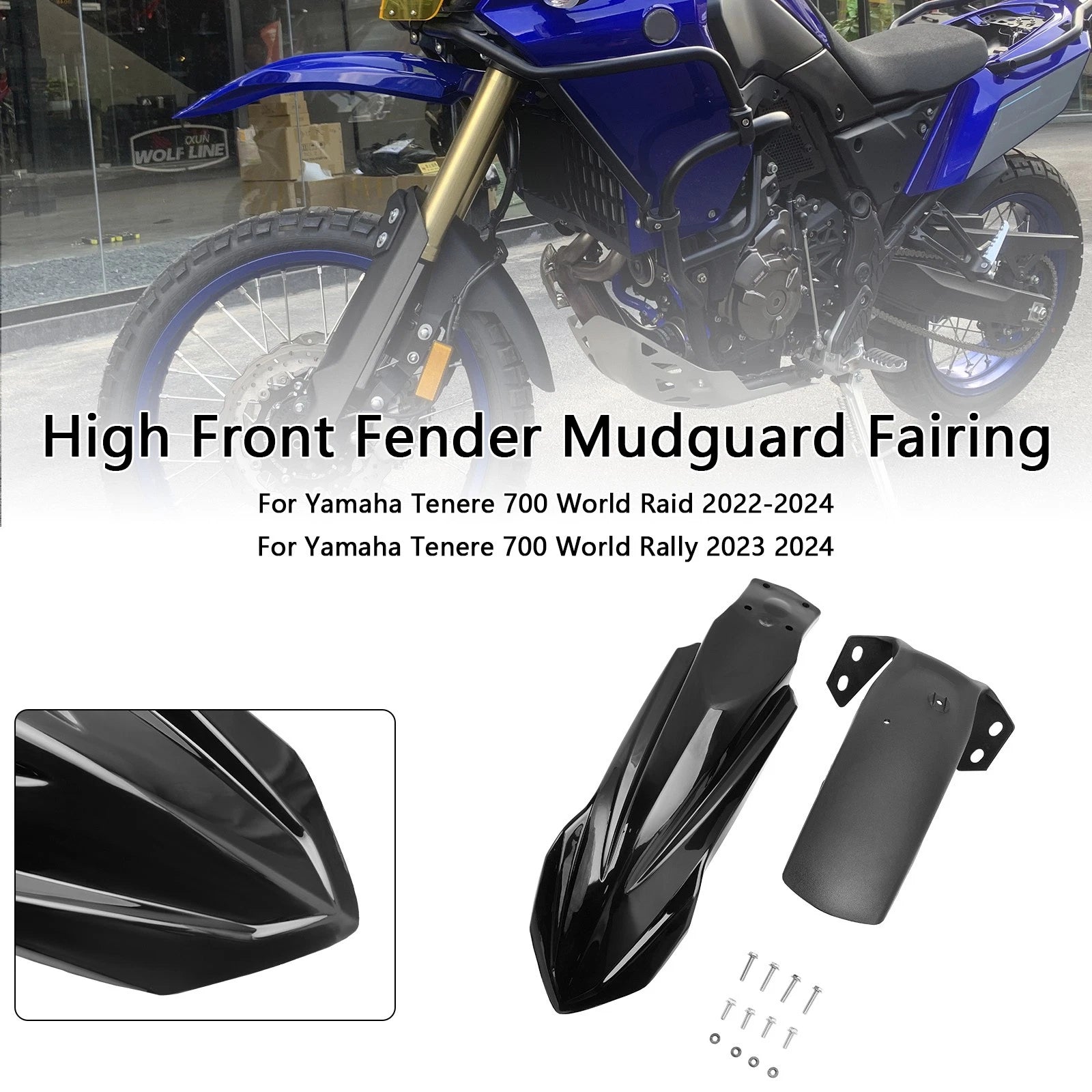 Front Fender Mudguard for Yamaha Tenere 700 (2019–2024) Black