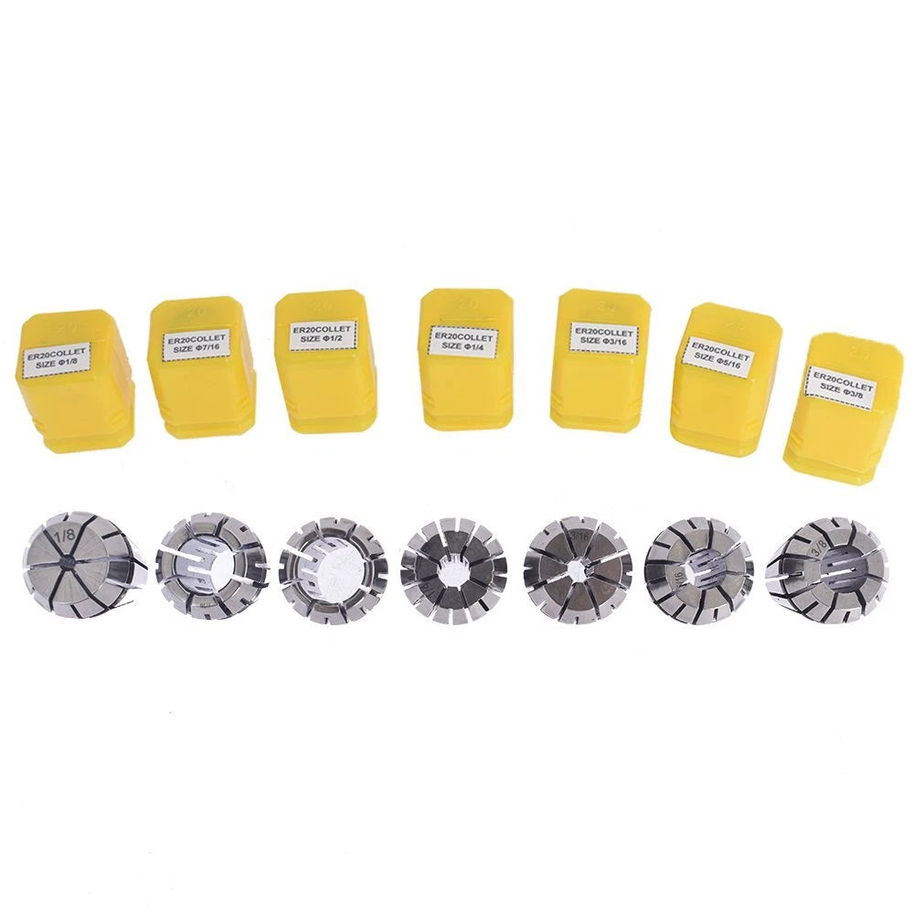 7Pcs ER20 Spring Collet Set for CNC Milling Lathe Engraving Machine