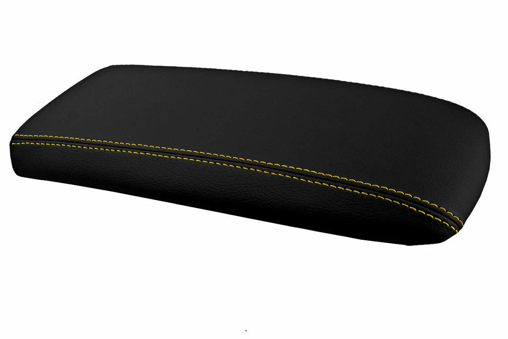 Leather Console Lid Armrest Cover for Ford Explorer (1995–2001) Yellow Stitch