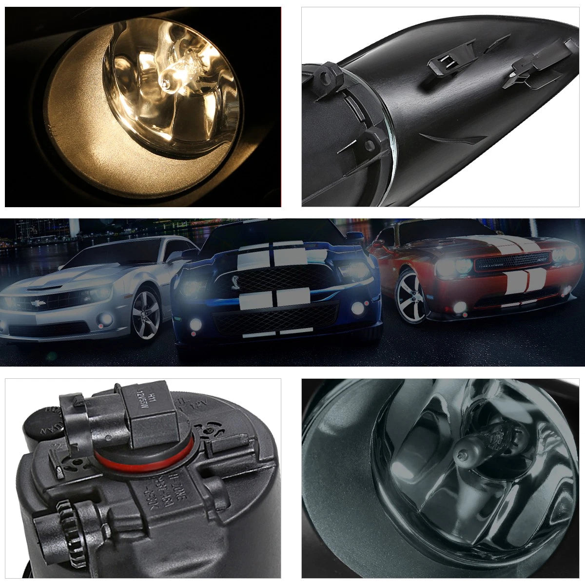 Fog Lights with Switch for Toyota Yaris 4-Dr Sedan (2006–2011)