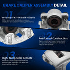 Pair Brake Calipers for Jeep Wrangler TJ (1997–2002)