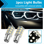 2X 12V BA15D LED White 27 SMD 5050 for Caravan Car Auto Indicator