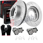 Front Disc Drilled Rotors + Ceramic Brake Pads for Toyota Sequoia (2001–2007)