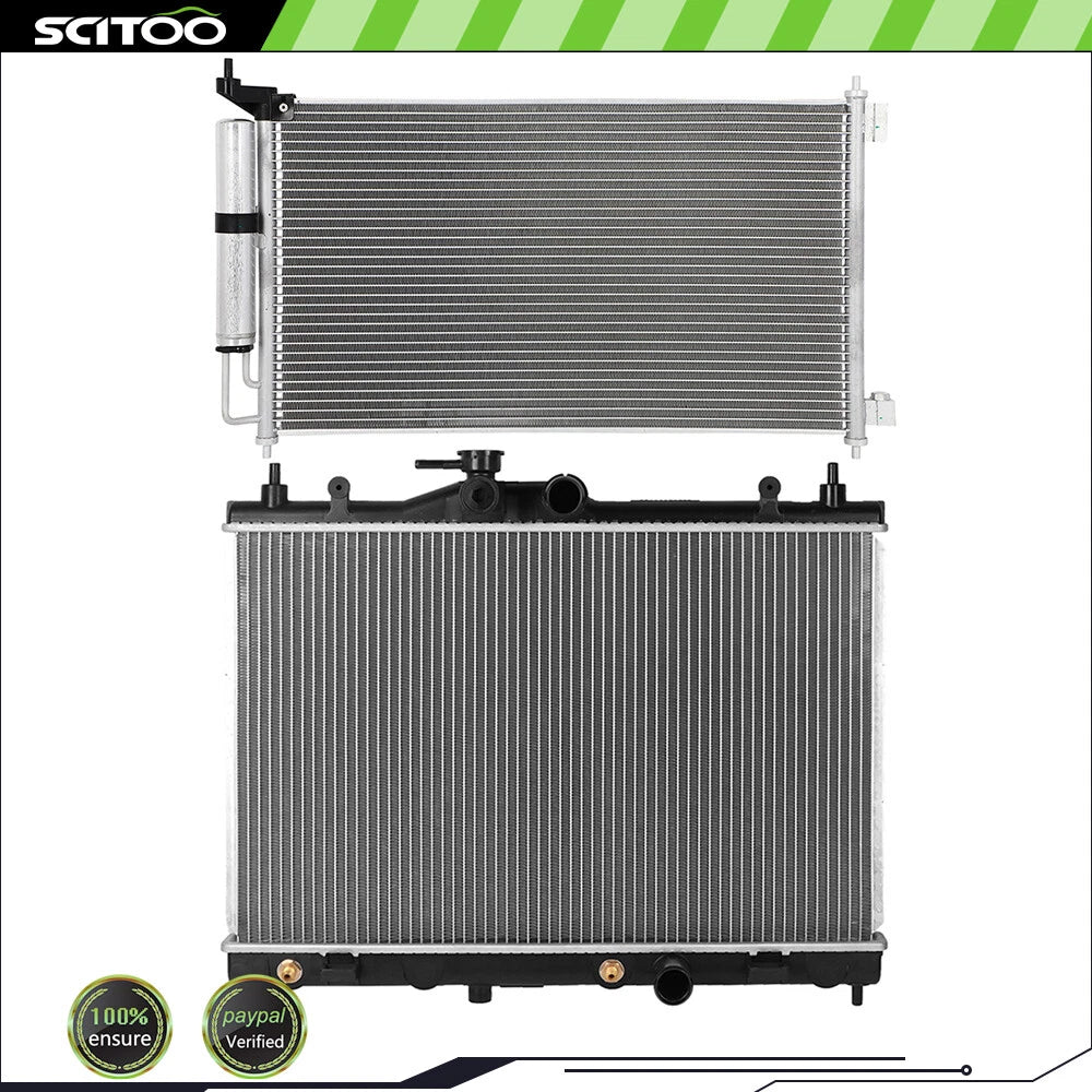 Radiator and A/C Condenser for Nissan Versa (2007–2011) 1.6L 1.8L L4