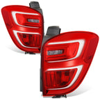 Set of 2 Chrome Housing Red Lens Taillight Assembly for Chevrolet Equinox (2016–2017)