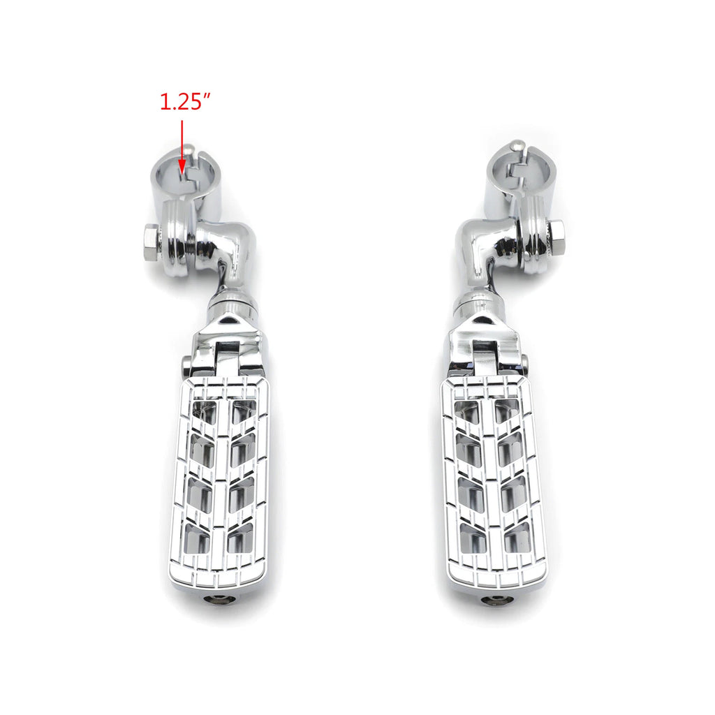 Chrome Dominator CNC FootPeg 1.25" w/ 3" Mounting Bracket for Harley Softail