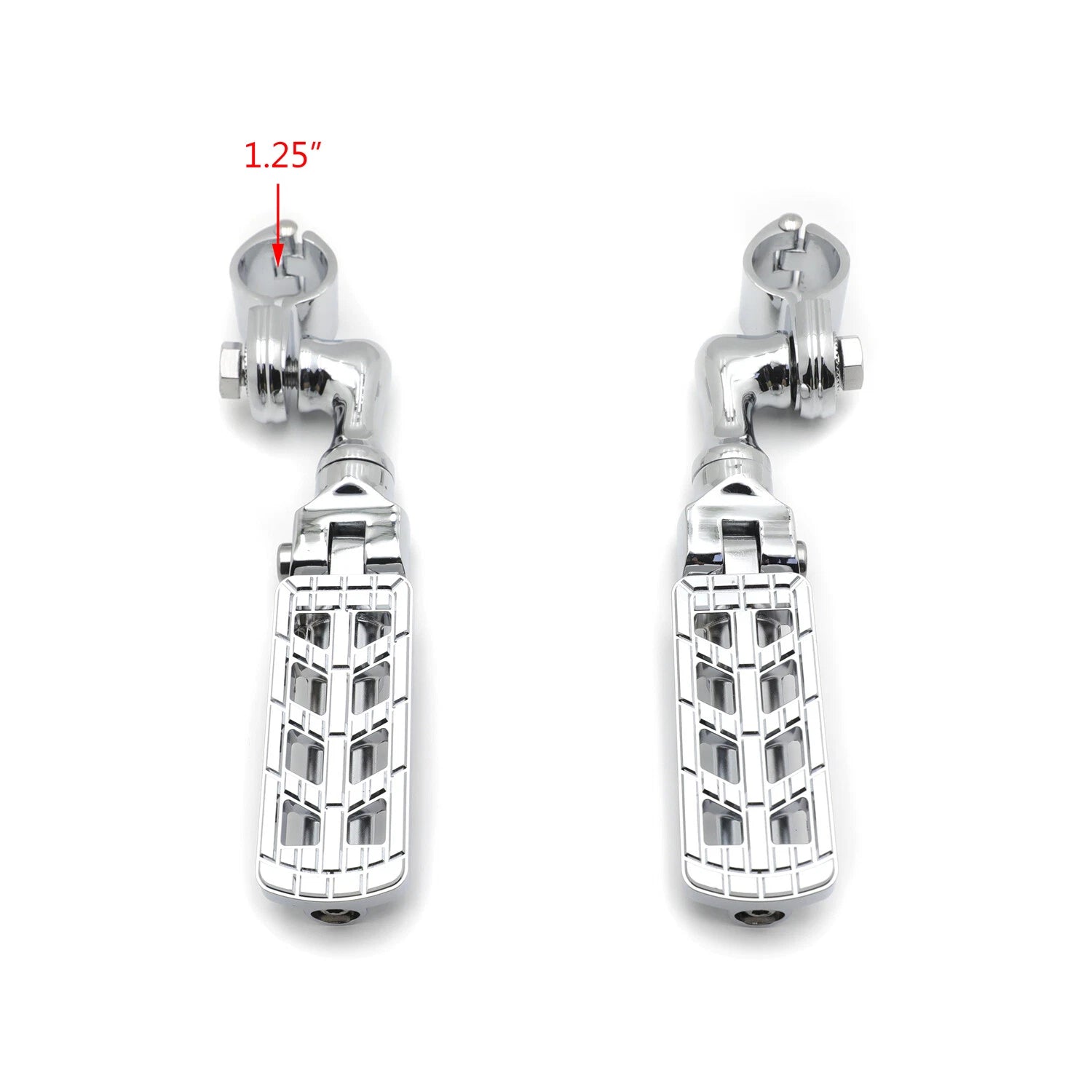 Chrome Dominator CNC FootPeg 1.25" w/ 3" Mounting Bracket for Harley Softail