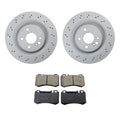 Hella Rear Rotor & Akebono EURO Ceramic Disc Brake Pad Kit for W220 S55 AMG (2000–2006)