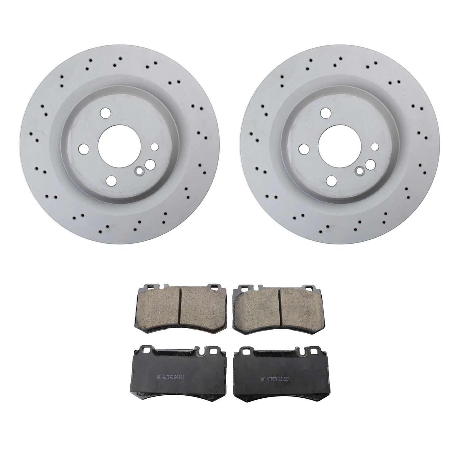 Hella Rear Rotor & Akebono EURO Ceramic Disc Brake Pad Kit for W220 S55 AMG (2000–2006)