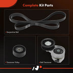 3X Serpentine Belt Drive Component Kit for Ford Taurus (1991-1994)