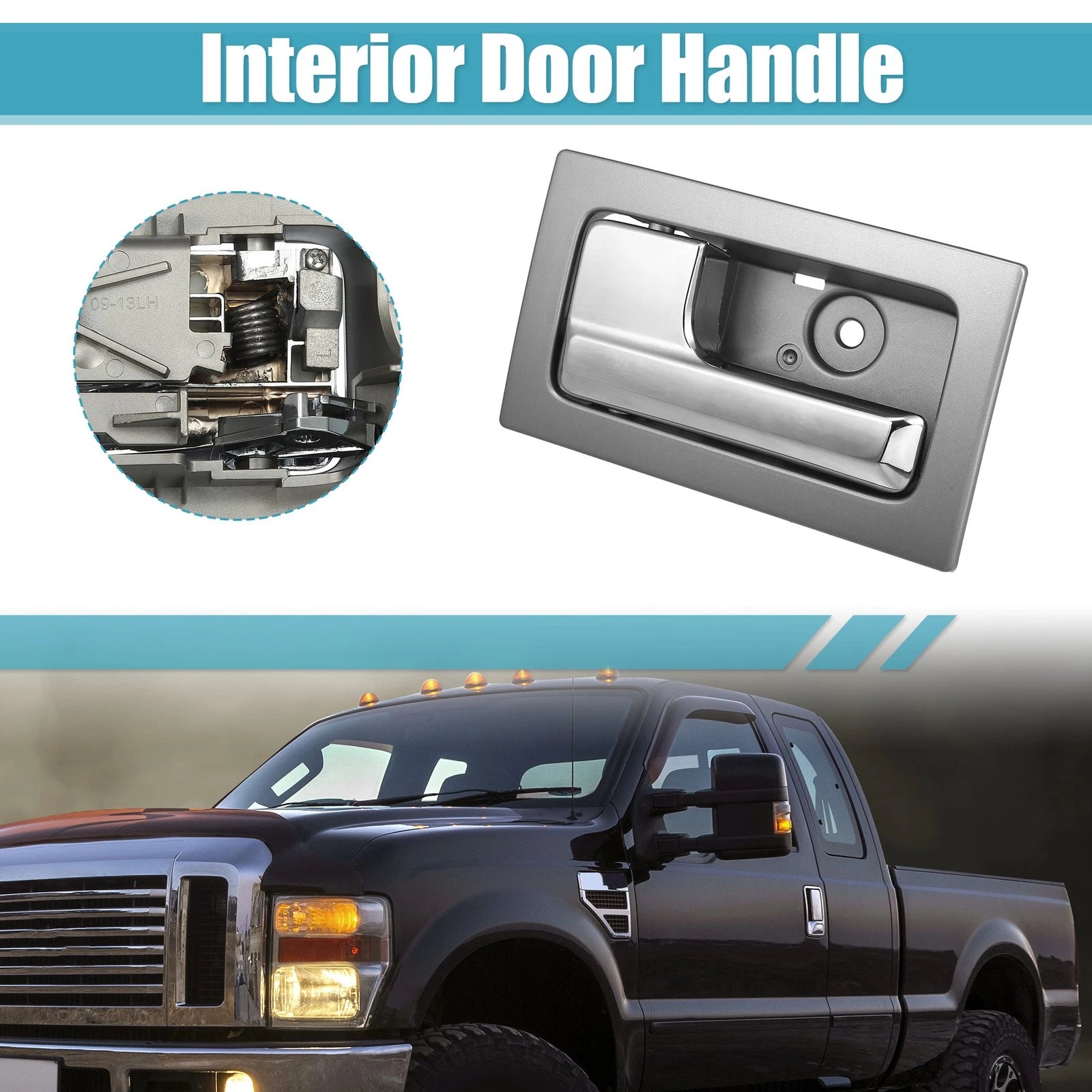 Front Left Interior Door Handle for Ford F150 (2009–2014) 9L3Z1522601CB Gray