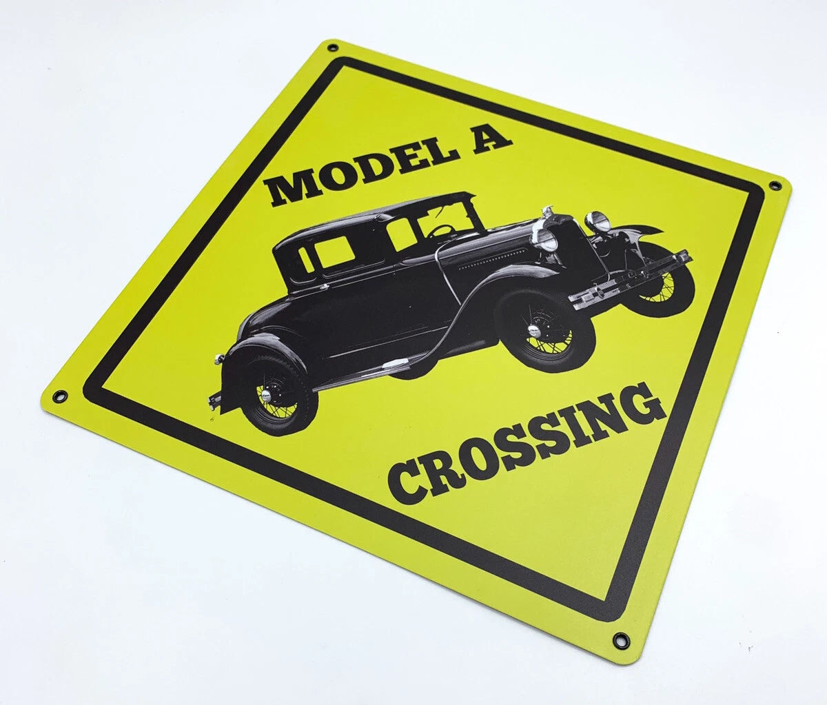 Metal Wall Sign Replacement for Ford Model A Classic Black Yellow (16.75 in)