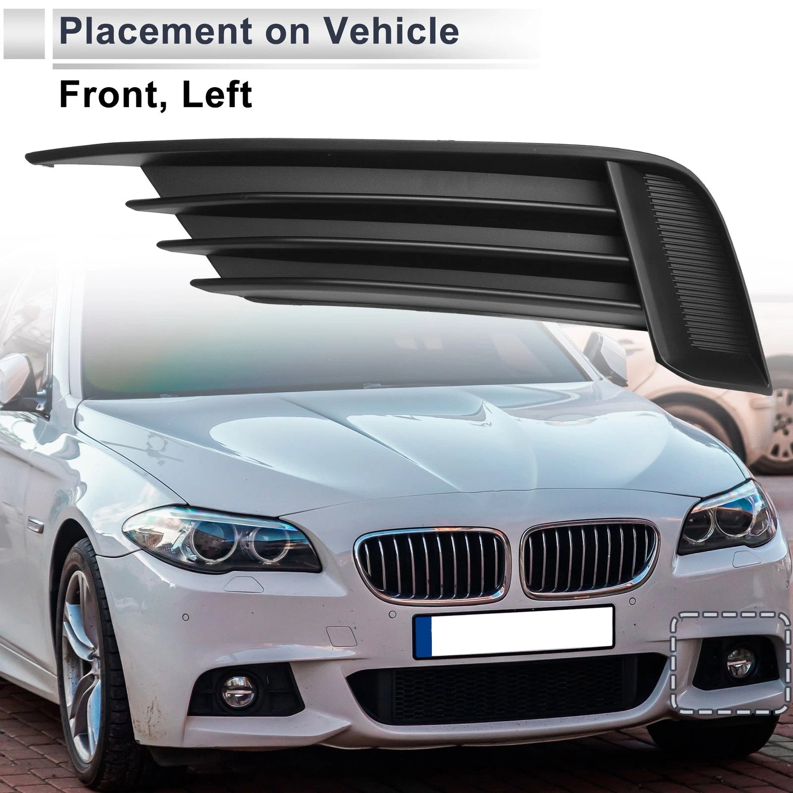 1pc Fog Light Grill for Audi A3 S3 (2013–2017) No. 8V5807681 Black