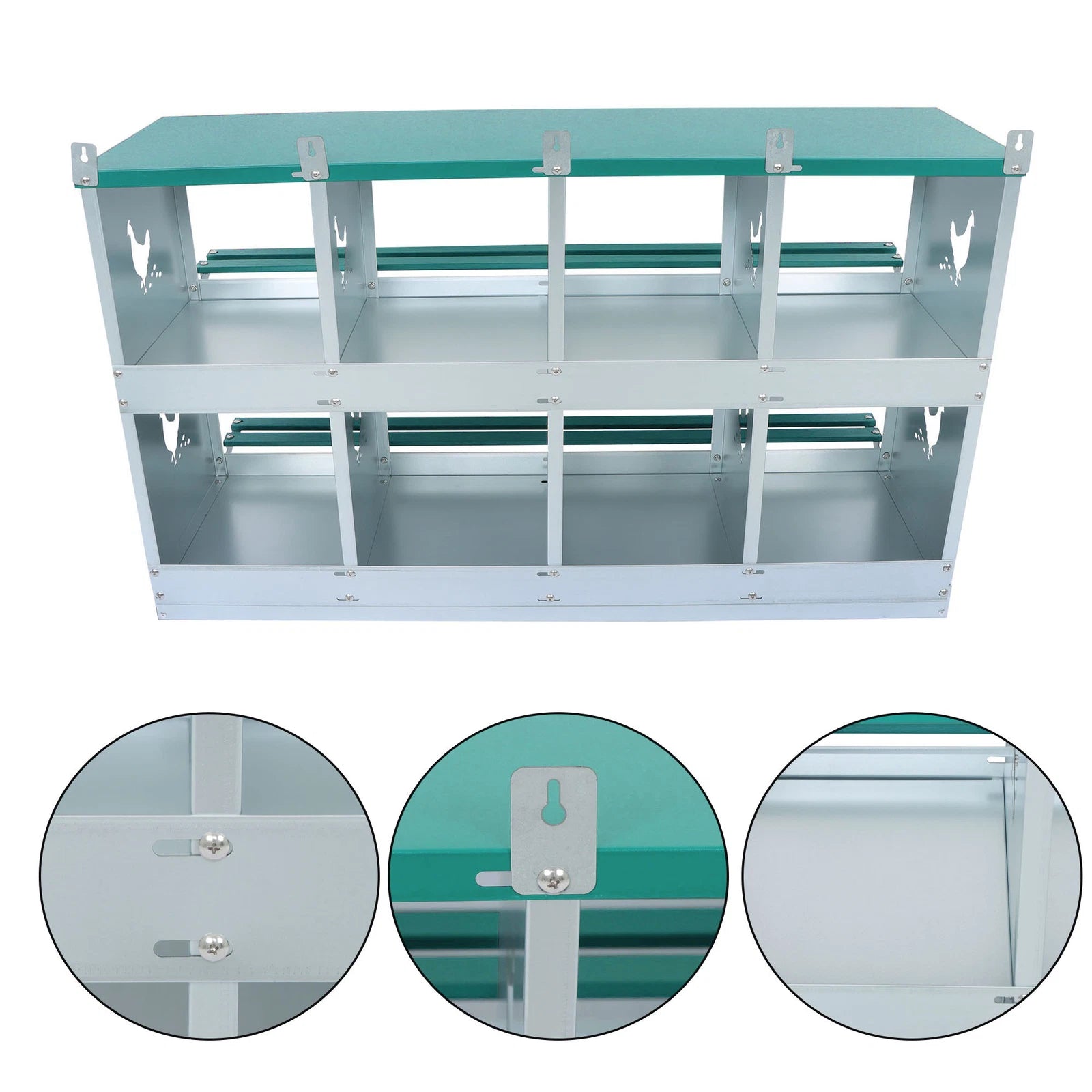 8 Hole Nesting Box for Chickens (Heavy Duty Metal)