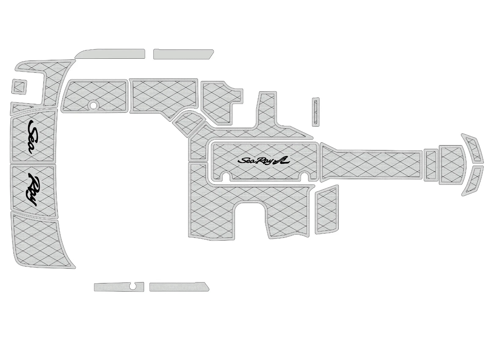 EVA Pad for Sea Ray 190 SPX (2019) - Cockpit Swim Platform Teak Deck Flooring