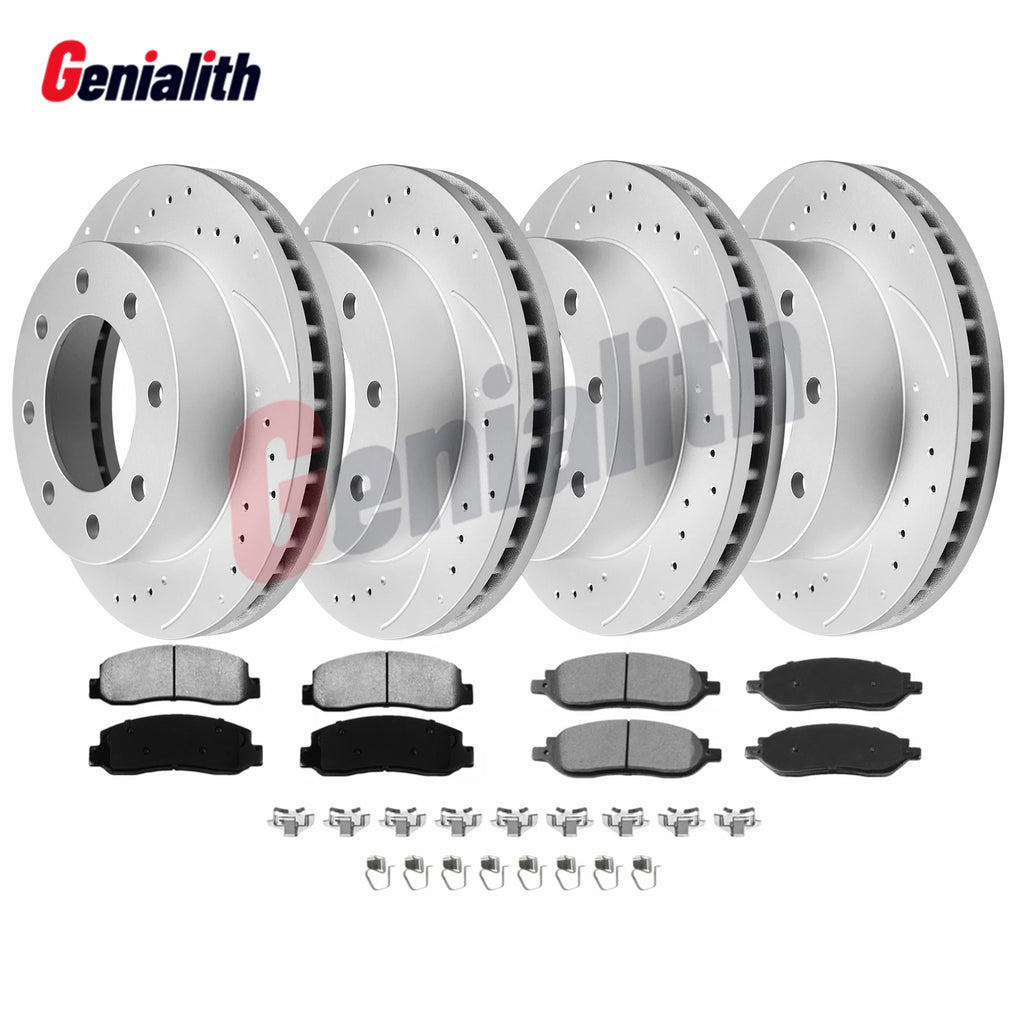 4WD Front Rear Disc Rotors Brake Pads Kit for Ford F-250 F-350 SD (2005–2007)