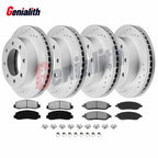 4WD Front Rear Disc Rotors Brake Pads Kit for Ford F-250 F-350 SD (2005–2007)