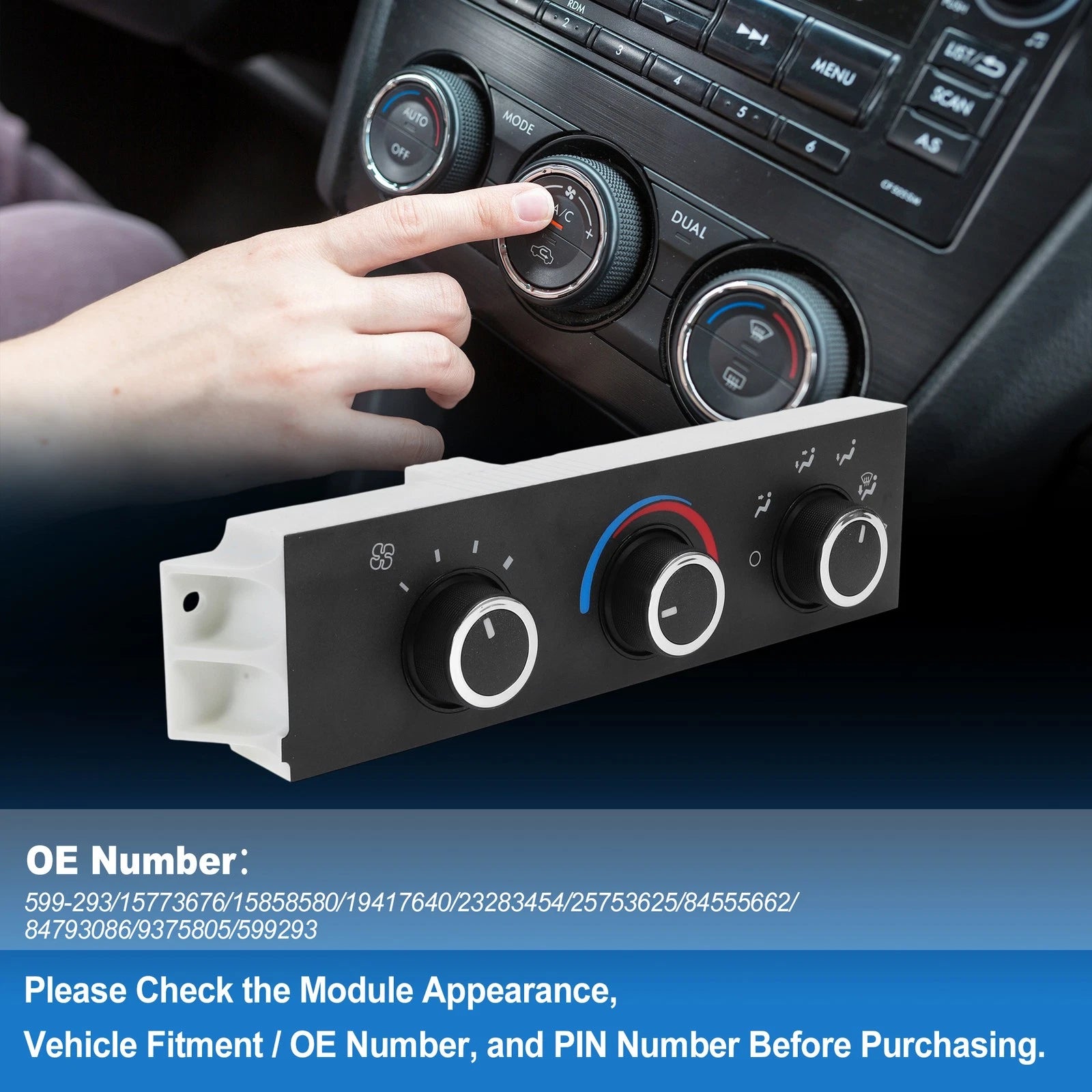 A/C Heater Climate Control Switch Module for Chevrolet Express (No. 599-293)