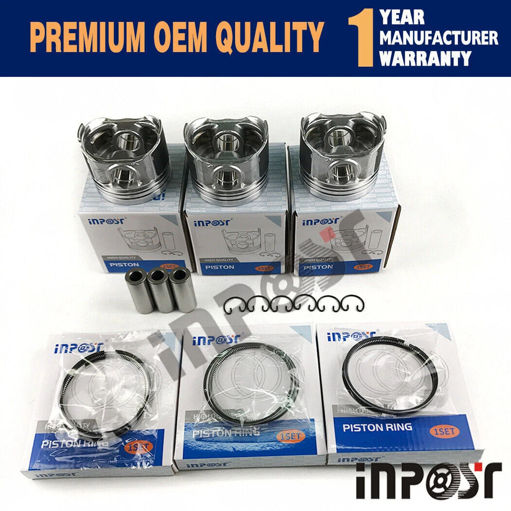Set of 3 Pistons & Rings for Kubota D902 (STD 0.5)