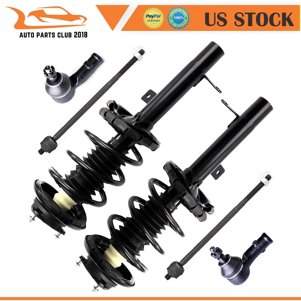 Front Struts Spring Assembly & Inner Outer Tie Rod for Ford Focus (2000–2004)