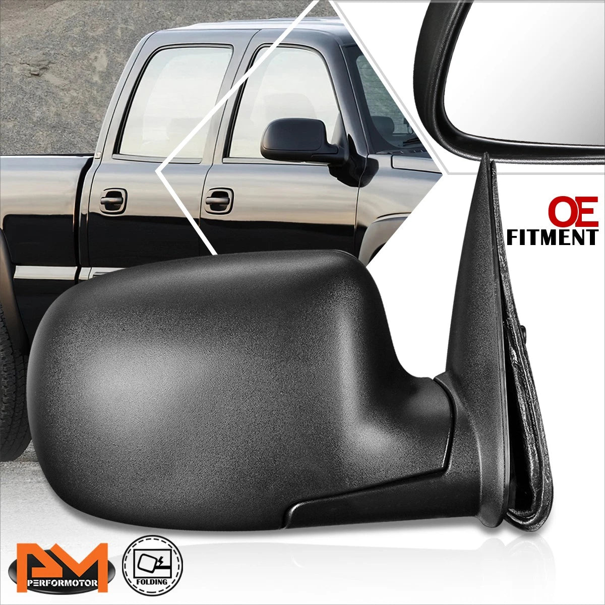 OE Style Manual Rear View Side Mirror for Chevy Silverado/GMC Sierra (1999–2007)