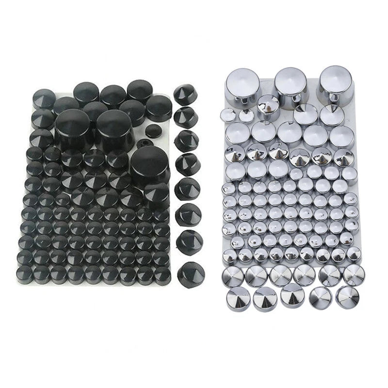 87PCS Bolt Topper Caps for Harley Softail Twin Cam (1984–2006) Chrome/Black