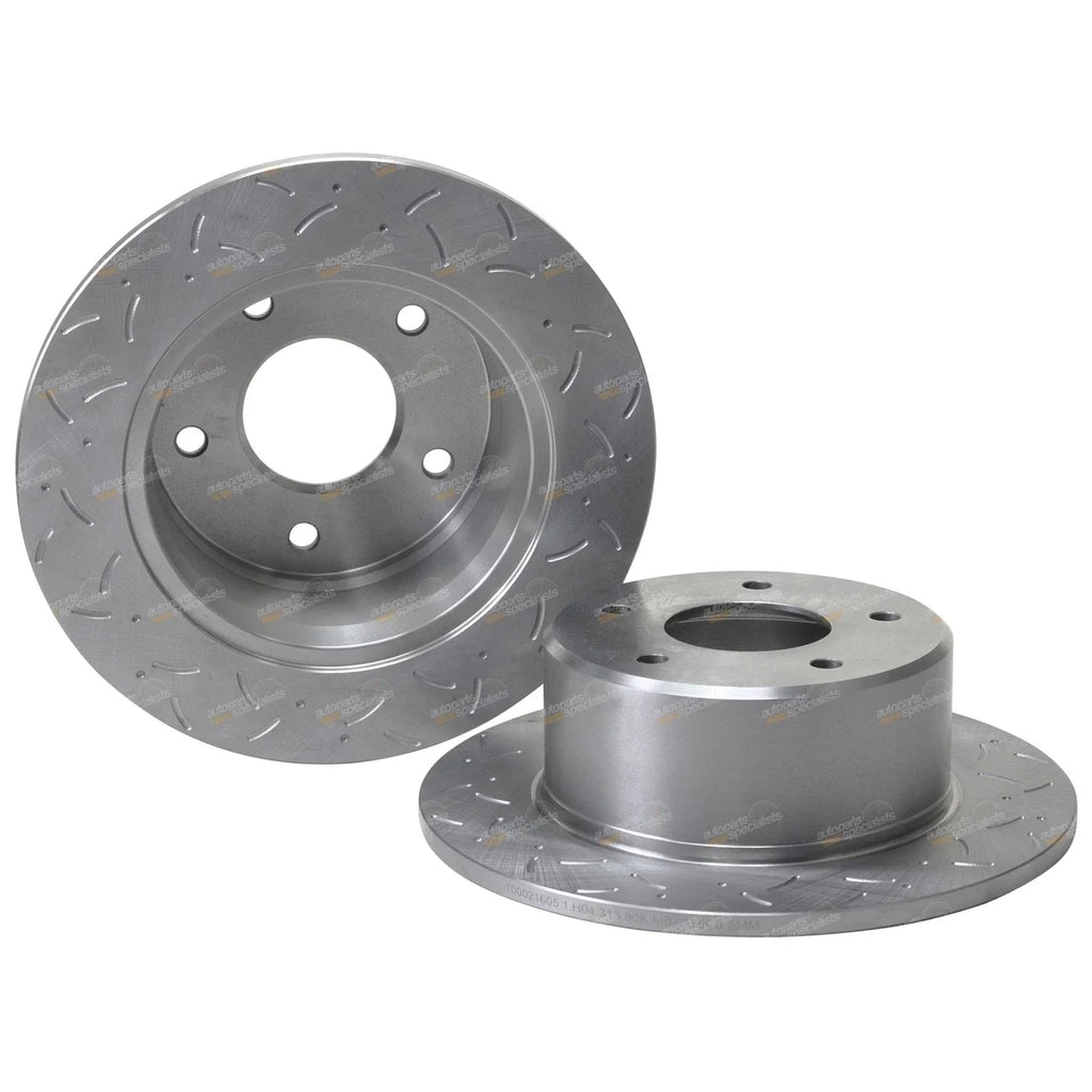 2 x Rear Slotted Drilled Disc Rotors + Pads for Lexcen VN VP VR VS (1991–1997)
