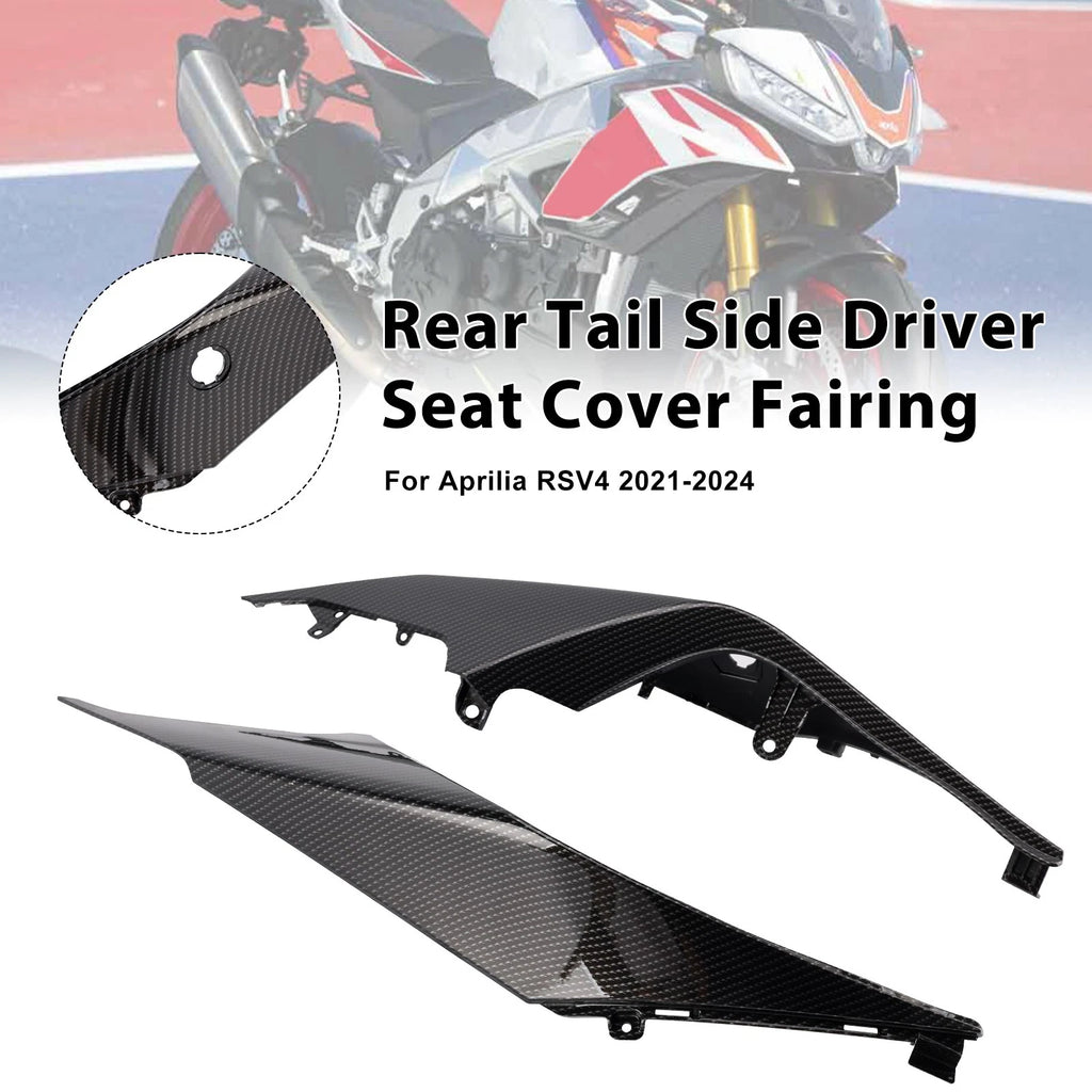 Rear Tail Side Driver Seat Cover Fairing for Aprilia RSV4 (2021–2024) Carbon