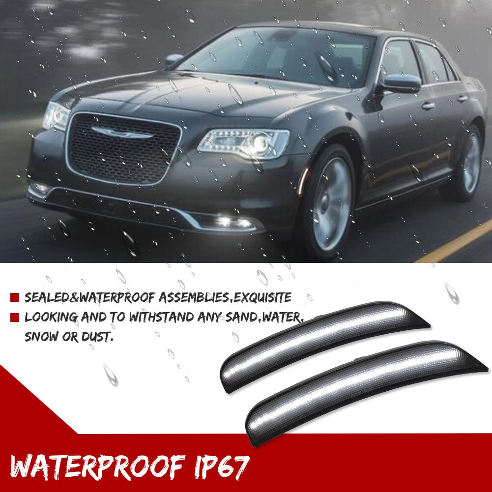 Set of 4 Smoke White LED Side Marker Lights for Chrysler 300 (2015–2023)