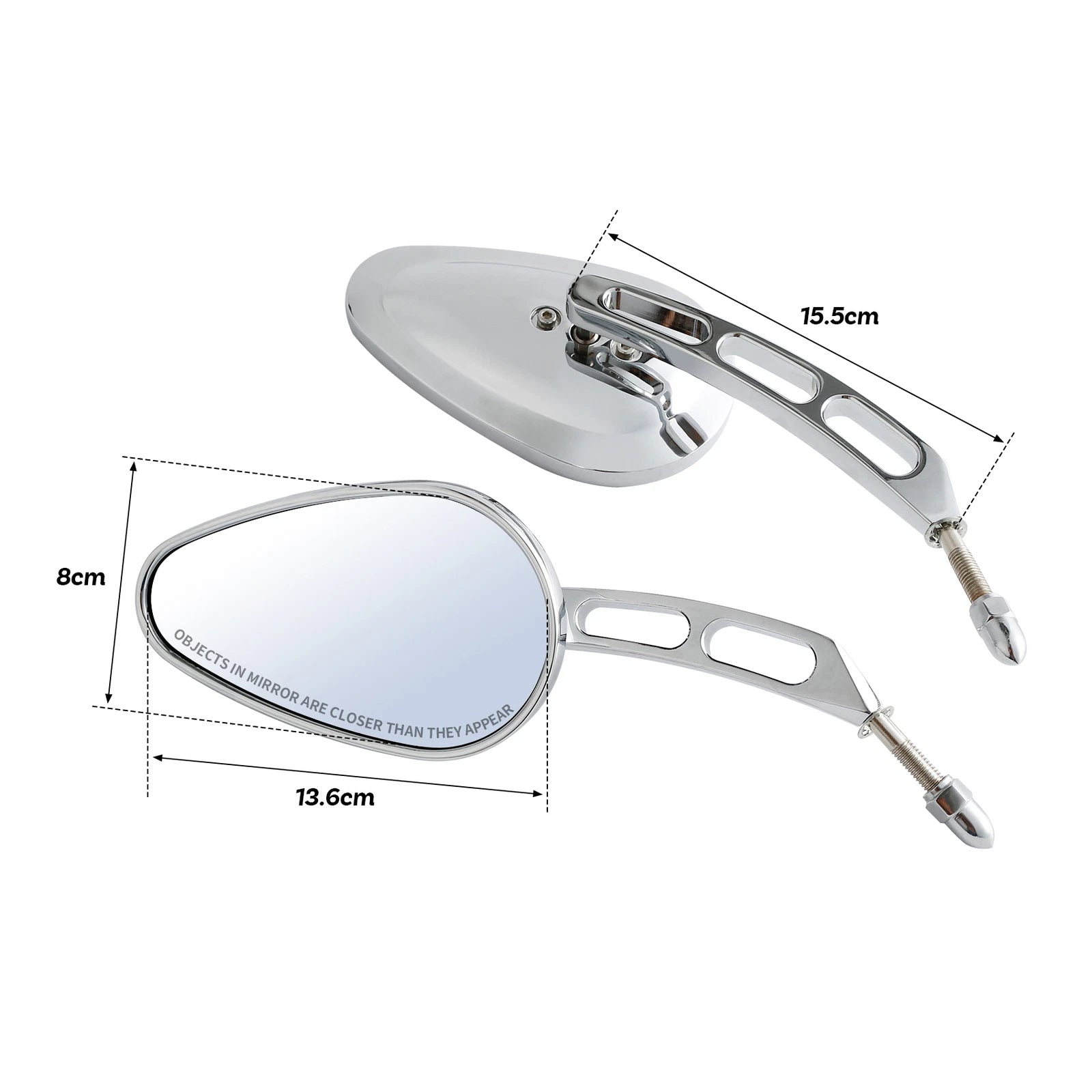 8mm Thread Rear View Mirrors for Harley Touring Sportster Dyna Softail