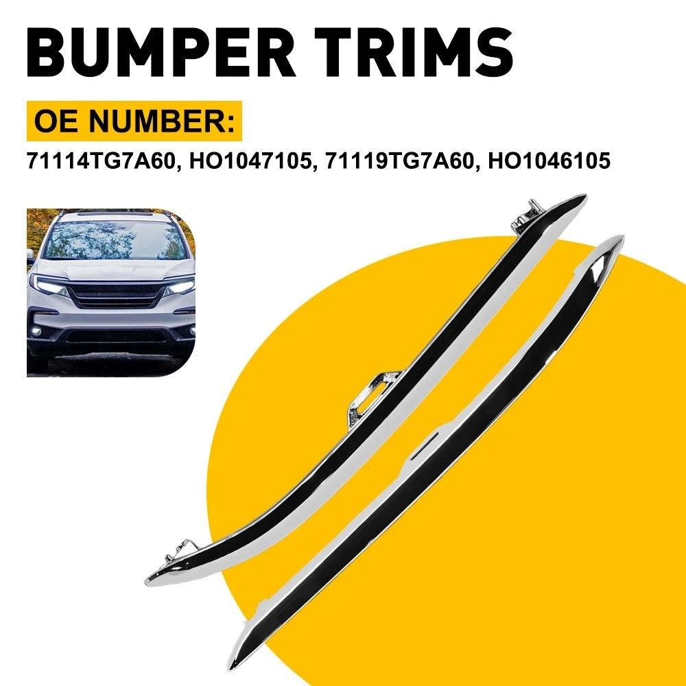 Chrome Bumper Insert Molding Trim for Honda Pilot (2019–2022)
