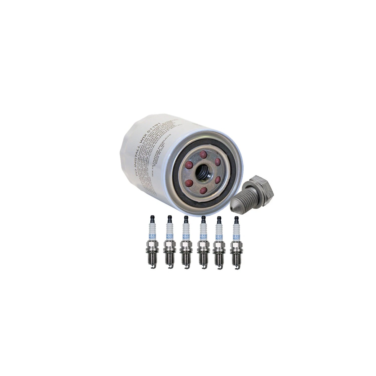 Wix Engine Oil Filter & Denso 6 Platinum Spark Plugs for Audi A6 Quattro