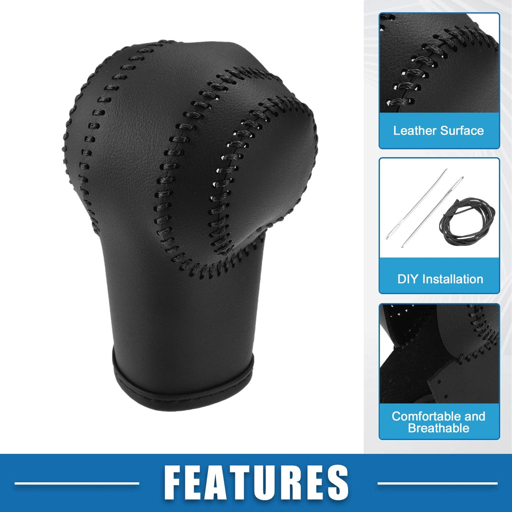 Gear Shifting Knob Cover Trim for Nissan Rogue (2008–2013) Faux Leather Black