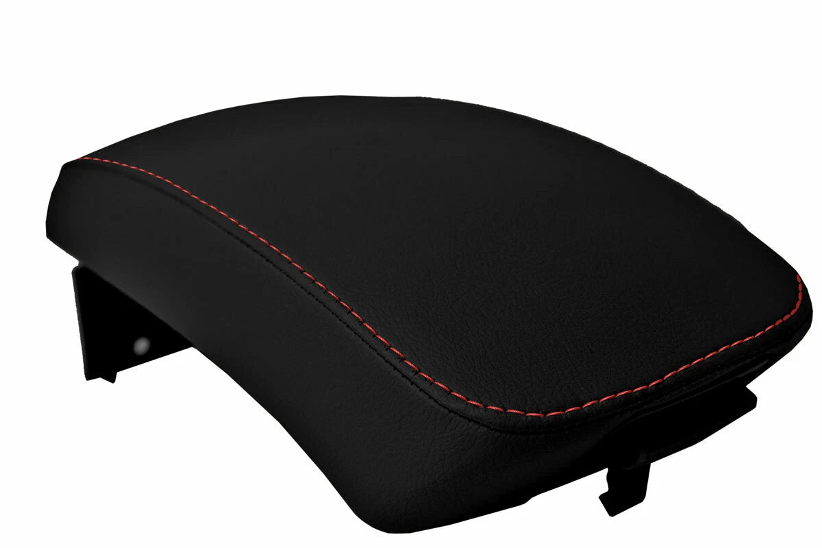 Center Console Lid Armrest Cover for Kia Sportage (2005–2010) Red Stitch
