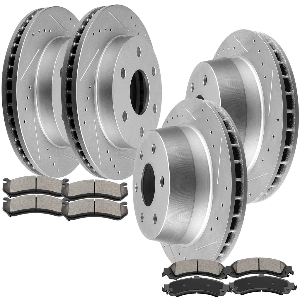 Drilled Brake Rotors & Pads for GMC Yukon XL 1500, Chevy Tahoe V8