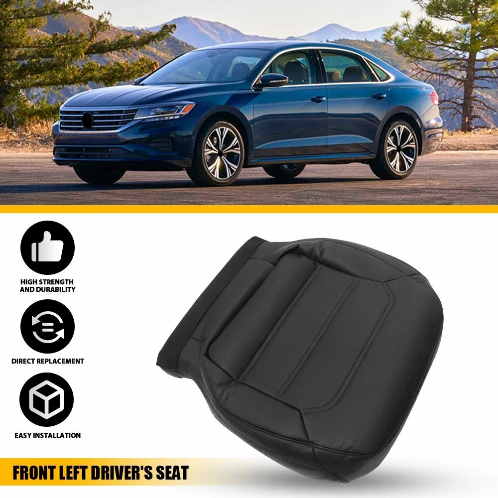 Driver Bottom Leather Seat Cover for Volkswagen Passat (2012–2020) Black Perforated