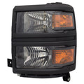 Replacement Black Driver Side Halogen Headlight Assembly For 2014-2015 Chevy