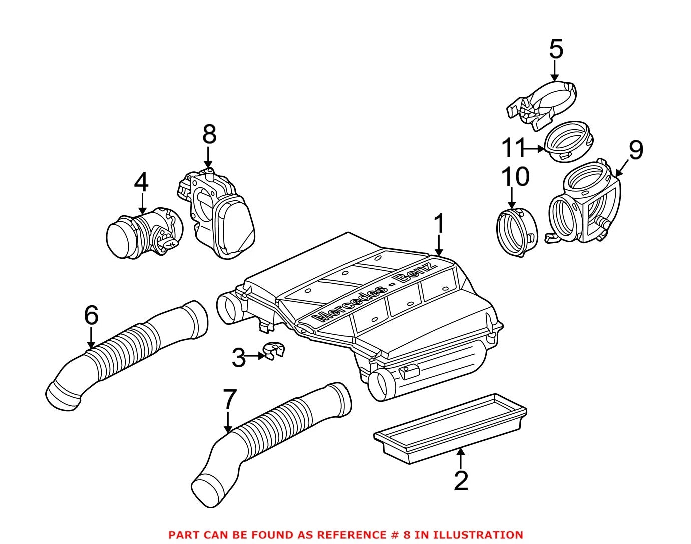 Genuine OEM Fuel Injection Throttle Body 1131410125 for Mercedes-Benz